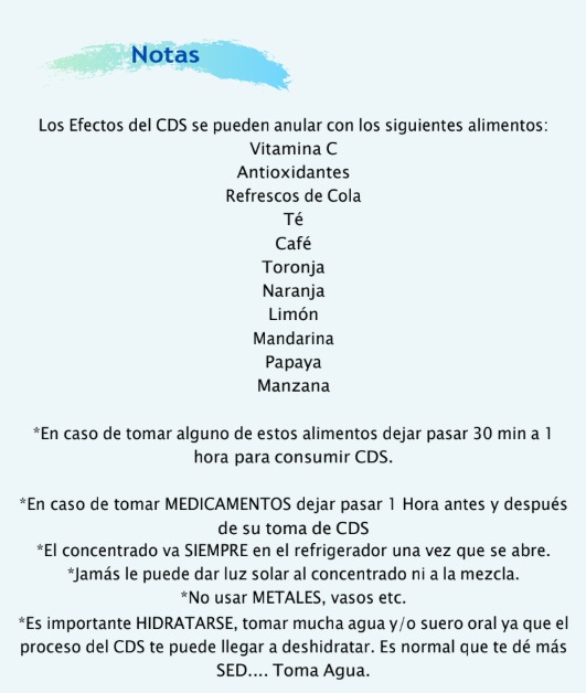 el uso del CDS y los alimentos